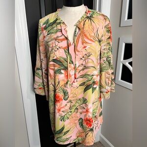 J. Jill Tropical Paradise Front Tie Tunic